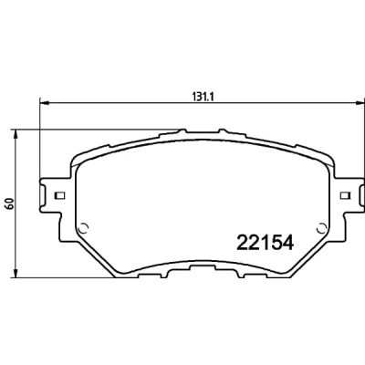 Abbildung von HELLA 8DB 355 032 091 Bremsbelagsatz nicht für Verschleißwarnanzeiger vorbereitet mit Zubehör MAZDA: 3 Schrägheck, Limousine