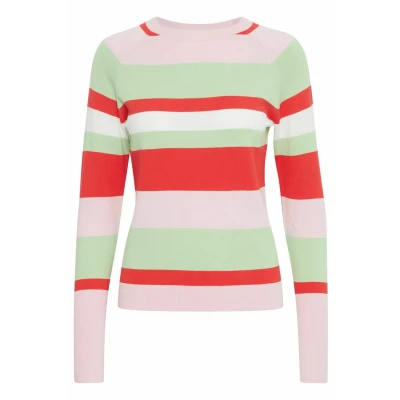 Abbildung von b.young Morla LONG CUFF Strickpullover, Damen, Größe: Large, Roseate spoonbill mix