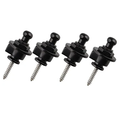 Abbildung von Futheda 4 Legierung Gurt Lock Professional Robust Gitarre/Bass Trap Pins anti stripping System Schaller Style schwarz