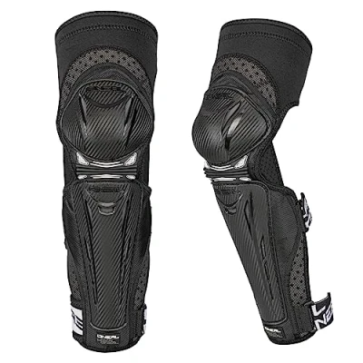 Abbildung von O&#039;NEAL Knieprotektor Park FR Carbon Knee Guard Knieschoner MTB &amp; MX I BMX Downhill Leichtgewichtiger Knieschützer für Knie Schienbein Schwarz Weiß Größe M