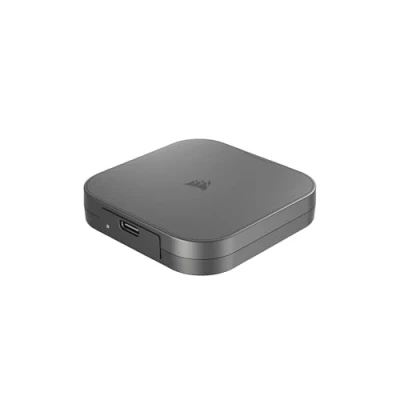 Abbildung von Corsair EX400U 2TB USB4 Tragbare Externe USB Type C SSD USB4, 3.2 Gen2 2x2 Anschlüsse, Bis zu 40Gbps, Plug and Play, MagSafe, Inklusive (USB4) Kabel Windows PC, iOS Mac Grau