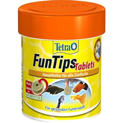 Abbildung von Tetra FunTips Tablets an der Aquarium Scheibe haftende Futtertabletten, optimal zum Beobachten Fische geeignetes Fischfutter, 75 Tabletten