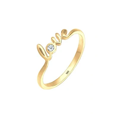 Abbildung von Elli DIAMONDS Verlobungsring Love Schriftzug Diamant 0.03 ct. 585 Gold