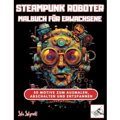Abbildung von Steampunk Roboter Malbuch für Erwachsene: 50 Motive zum Ausmalen, Abschalten und Entspannen
