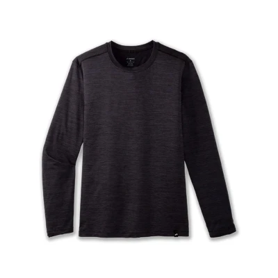 Abbildung von Brooks LUXE Langarmshirt, Herren, Größe: 52/54, Htr deep black