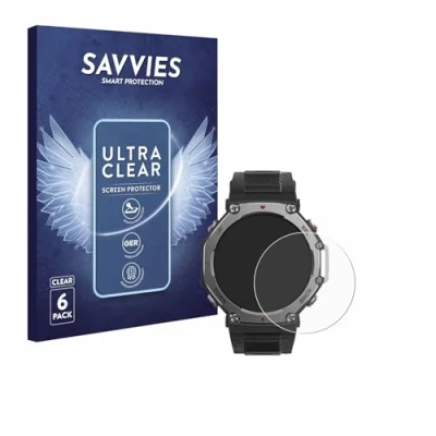 Abbildung von Savvies 6 Stück Schutzfolie für Huami Amazfit T Rex 3 Displayschutz Folie Ultra Transparent