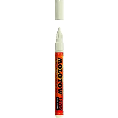 Abbildung von Molotow One4All 127HS Acryl Marker (2,0 mm Strichstärke, hochdeckend und permanent, UV beständig, für fast alle Untergründe) 6 Stück Farbe 229 naturweiß