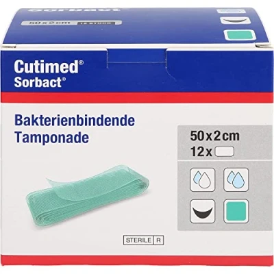 Abbildung von Cutimed Sorbact Tamponaden 2x50 cm 12 St
