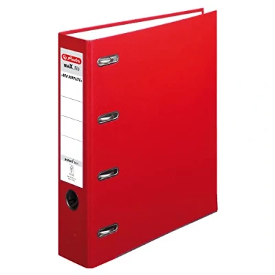 Abbildung von herlitz maX.file protect Doppelordner 7,0 cm Karton rot (2 x A5 quer)