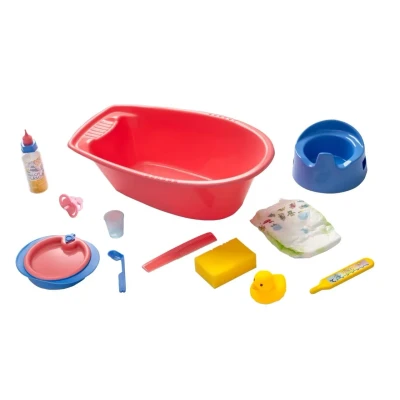 Abbildung von Puppen Badewannenset mit viel Zubeh&ouml;r, 40,5 x 23 13 cm
