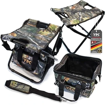 Abbildung von YPC Hunter Klapphocker Set mit Tragetasche 33x32x30cm 100kg Tragkraft, Hocker für Angelzubehör, Camping und Outdoor Ausrüstung, Klappstuhl, faltbar, Campingstuhl Falthocker