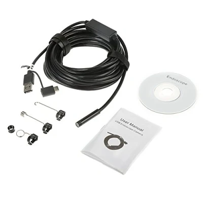 Abbildung von USB Endoskop 3 in 1 Wasserdichte Schlangenkamera mit 6 einstellbaren LED Lichtquellen Schwarz