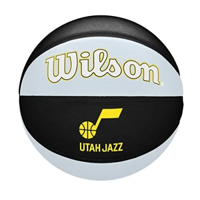 Abbildung von Wilson Basketball, NBA Team Tribute, Utah Jazz, Outdoor und Indoor, Größe: 7, Gelb