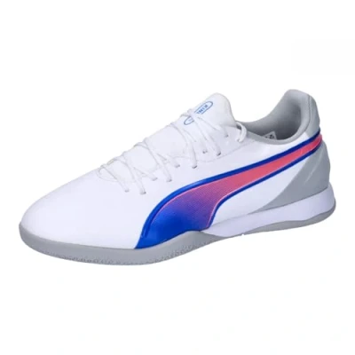 Abbildung von Puma KING Match IT Fußballschuh Halle, Herren, Größe: 44, White/bluemazing/flat light gray Schuhe
