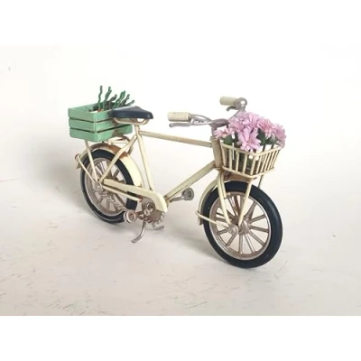Abbildung von Dynasun Modellmotorrad Car 2304S 1763, (1 tlg), Oldtimer Fahrrad mit Blumenkorb Vintage Stil, handgefertigtes Modell