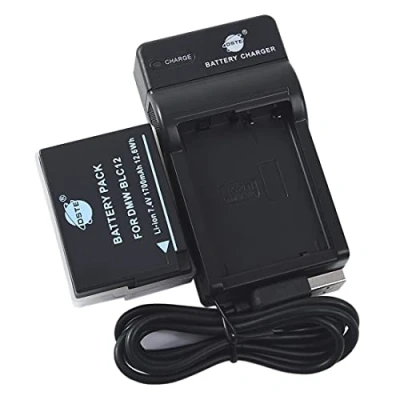 Abbildung von DSTE DMW BLC12 Li Ionen Batterie und Micro USB Ladegerät Anzug kompatibel mit Panasonic BP DC12,Sigma 51,V LUX4,DMC GX8 G85 G7 FZ2000 FZ2500 FZ1000 FZ200 FZ300,Leica Q Kamera