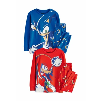 Abbildung von Next 2 PACK Regular FIT Nachtwäsche Set für Kinder, Größe: 110, Blue red sonic and knuckles