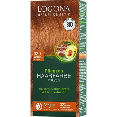 Abbildung von LOGONA Naturkosmetik Pflanzen Haarfarbe Pulver 020 Karamellblond, mit Avocadoöl, Vegan &amp; Natürlich, Blonde Natur Henna, Coloration, (2x100g)