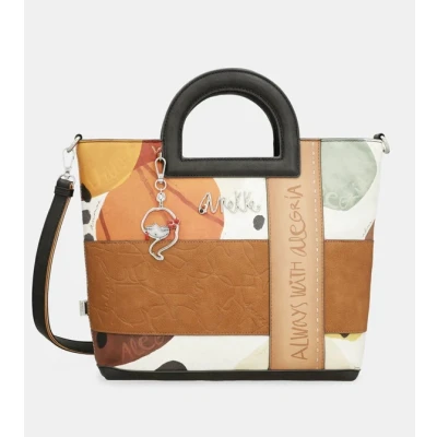 Abbildung von Anekke Alma Riemenhandtasche Braun/Weiß