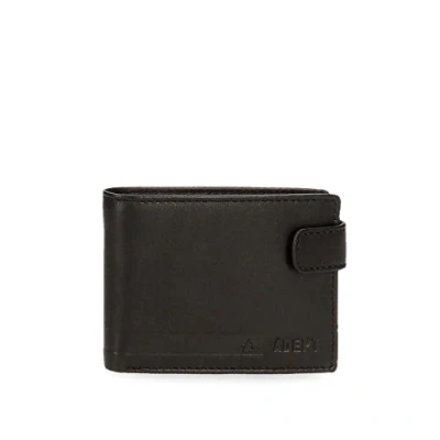 Abbildung von Adept Alan Horizontale Geldbörse mit Klickverschluss Schwarz 11 x 8,5 1 cm Leder, , Quertasche