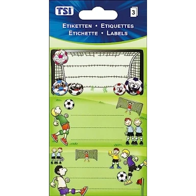 Abbildung von TSI Mehrzweck Etiketten &quot;Fußball&quot;, Druck auf Papier, Inhalt: 3 Blatt á (= 9 Etiketten), Art. Nr. 55354