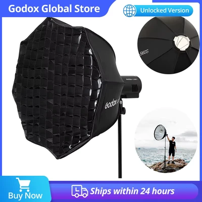 Abbildung von Godox AD S60S 60 cm Softbox im Octagon Umbrella Stil mit Halterung für AD400Pro AD300Pro und ML60