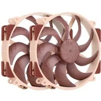 Abbildung von Noctua NF A14x25r G2 PWM Sx2 PP, Doppelset Leise 140mm Premium Lüfter mit Rundrahmen für den Push Pull Betrieb (Braun)