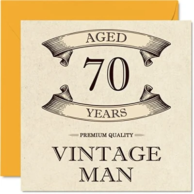 Abbildung von Geburtstagskarte zum 70. Geburtstag für Männer im Alter von 70 Jahren lustige Opa, Vater, Ehemann, Onkel, Bruder, 145 mm x Grußkarten,