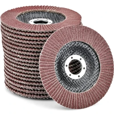 Abbildung von HATANSE 10 Stück Fächerscheiben Ø 125mm x 22 mm Korn 80 Schleifscheiben Schleifmopteller Lamellenscheiben für Winkelschleifer Poliermaschine