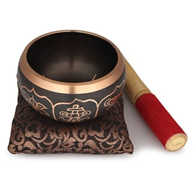 Abbildung von Zap Impex Klangschale 10 cm 8 Symbol Schwarz Tibetische Meditation Yoga
