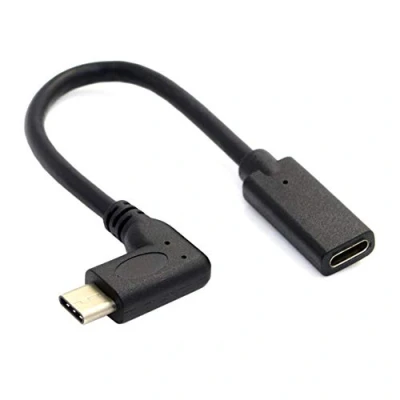 Abbildung von Aukson H50 USB C Verlängerungskabel abgewinkelt 90 Grad Typ Stecker auf Buchse, Thunderbolt 3 kompatibel, 20 cm, 3.1 C, optimiert für Enge Platzverhältnisse