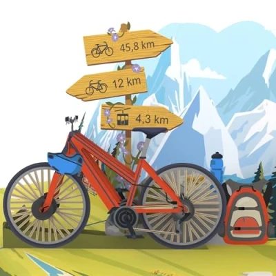 Abbildung von MOKIO® Pop Up Karte Fahrrad 3D Grußkarte zum Geburtstag, als Geburtstagskarte oder Gutschein für eine Fahrradtour