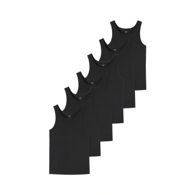 Abbildung von uncover by Schiesser 6ER PACK Unterhemd/shirt, Herren, Größe: Small, Schwarz