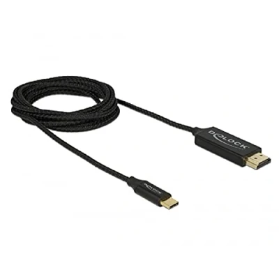 Abbildung von Delock USB Kabel Type C zu HDMI DP Alt Mode 4K 60Hz 2m koaxial