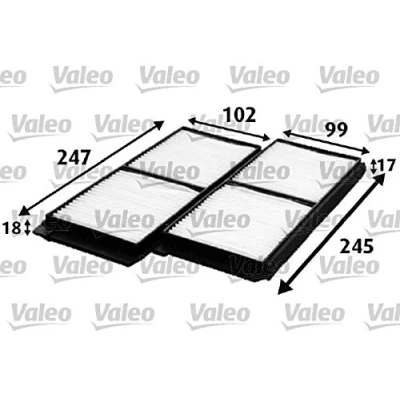 Abbildung von VALEO CLIMFILTER COMFORT 715642 Innenraumfilter Partikelfilter 247, 245, 245 99 17 MAZDA: 2 Schrägheck