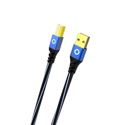 Abbildung von Oehlbach USB Plus B Druckerkabel Typ A zu PVC Mantel OFC, blau/schwarz 10m