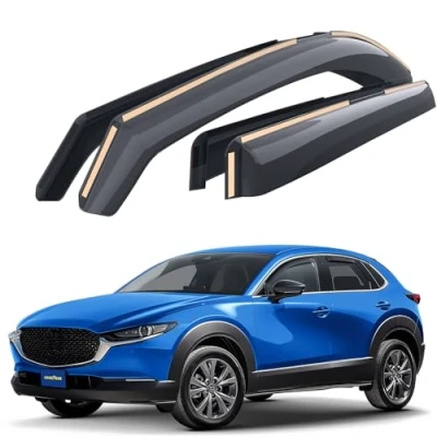 Abbildung von Goodyear Windabweiser für/kompatible mit Mazda CX 30 2019 2025 Integrierte Regenabweiser Autofenster Regenschutz Ermöglichen Frischluft Waschstraßenfest Einfache Montage 4 Set