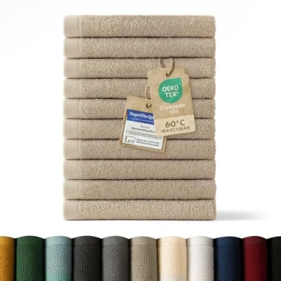 Abbildung von Blumtal Gästehandtücher 30x30cm weich und saugstark, Frottee (12 St), 12er 24er Set, 100% Baumwolle