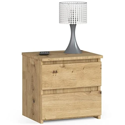 Abbildung von AKORD Kommode Set 2 Schubladen Sideboard Mehrzweckschrank Schrank Schreibtisch ecktisch Eck für Home Office Einfache Montage 40x40x35 Artisan Eiche
