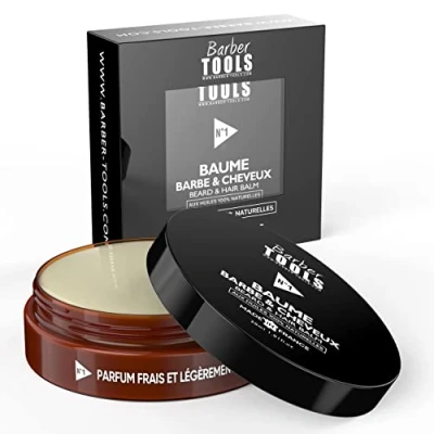 Abbildung von Bartbalsam N1 Mit 100% natürlichen Ölen 30ml MADE IN FRANCE Nährt, spendet Feuchtigkeit, strukturiert. 2 Wachsen, Buttern, 5 Pflanzenölen, ätherischen Ölen, Vitamin E BARBER TOOLS