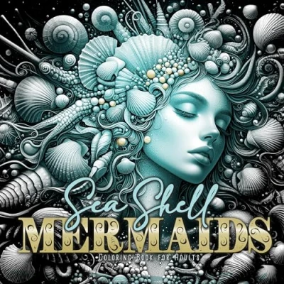 Abbildung von Sea Shell Mermaids Coloring Book for Adults: Mermaid Adults Grayscale Ocean Summer