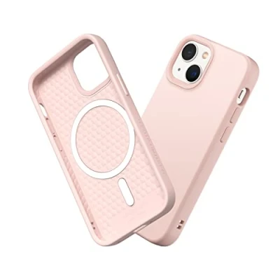 Abbildung von RhinoShield Case kompatibel mit [iPhone 13 Mini] SolidSuit MagSafe Stoßdämpfende &amp; schlanke Schutzhülle Premium Finish 3.5 Meter Fallschutz Samtrosa