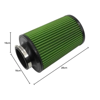 Abbildung von Universal kegelförmiger Luftfilter 76 mm 89 101 hochleistungs Einlass Lufteinlass Rundkegel Reiniger für Racing Sport Auto 3 Größen in einem (Green)