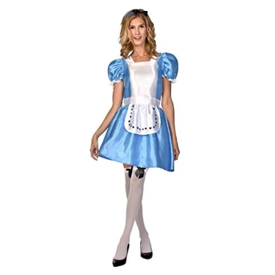 Abbildung von amscan Damen Alice im Wunderland Größe 38 40 Kostüm Set, blau/weiß