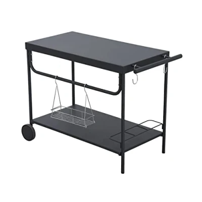 Abbildung von Leco Grillablagetisch, 100x48x73 cm, mit Rollen und Zubehör
