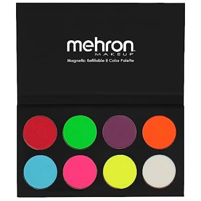 Abbildung von Mehron Paradise Make up AQ 8 Color (Neon Uv Glow) Magnetische nachfüllbare Körperfarben und Gesichtsfarben Palette Professionelle Schminke für Kostüme, SFX, Halloween &amp; Cosplay