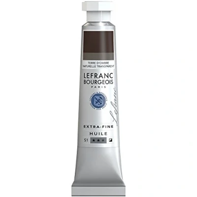 Abbildung von Lefranc Bourgeois 405015 extra feine Ölfarbe in Künstlerqualität aus hochwertigen Pigmenten, lebendige Farben, hohe Lichtechtheit, 20ml Tube Umbra Natur Transparent