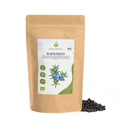 Abbildung von BIO Wacholderbeeren Ganz (250g), Ganze Wacholder Beeren aus biologischem Anbau, Ungesüßt, 100% Natürlich und rein, Vegan