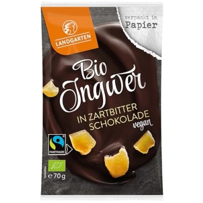 Abbildung von Landgarten Vegane Bio Ingwer in Zartbitter Schokolade 1er Pack (70 g)