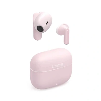 Abbildung von Hama Bluetooth Kopfhörer „Freedom Light II“ (True Wireless In Ear mit Mikrofon, Earbuds Ladestation, Laufzeit 20 h, kabellose Spracherkennung und Touch Control) rosa